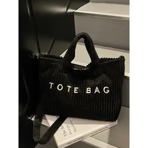 Stylish Casual Letter Print Handheld Bag for Daily Use, Personal Item Bag