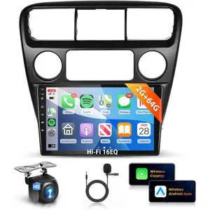 【HiFi 16EQ】 2G 64G Car Radio for Honda Accord 6th 1998 1999 2000 2001 2002 2003 2004 with Wireless CarPlay Andriod Auto,9'' IPS 1080P Touchscreen/WiFi/Bluetooth/GPS/RDS FM Radio/AHD Backup Camera Mic
