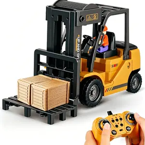 RC Forklift1:24, mini forklift 2 in 1 Transform Lift Fork & Hook, Kids Forklift Toy with Light & Sound & Spray, 11 Channel Remote Control Forklift, Construction Vehicles Toy Gift for Kids 6+OfficeToy desk StressReliefToy Engineering