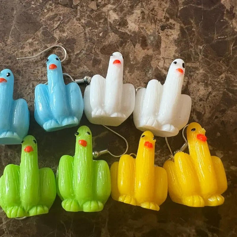 Duck You Earrings - Colorful Duck Shaped Accessories for Your Collection