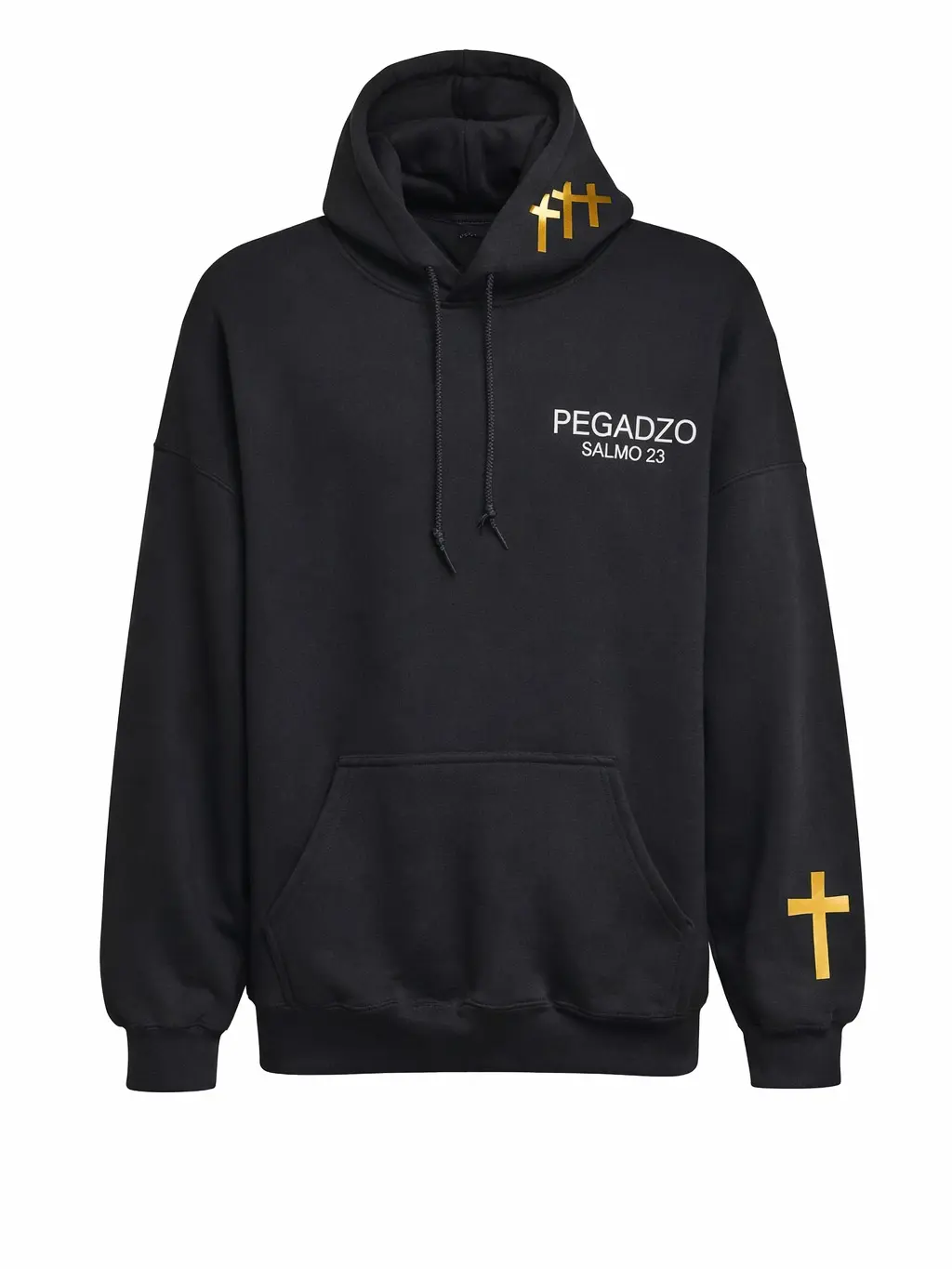 PEGADZO Hoodie Premium Salmo 23 – Alto Relieve Brick 600 & Gold Metálico (Drop Limitado) Menswear Sweatshirts Long Sleeve Casual