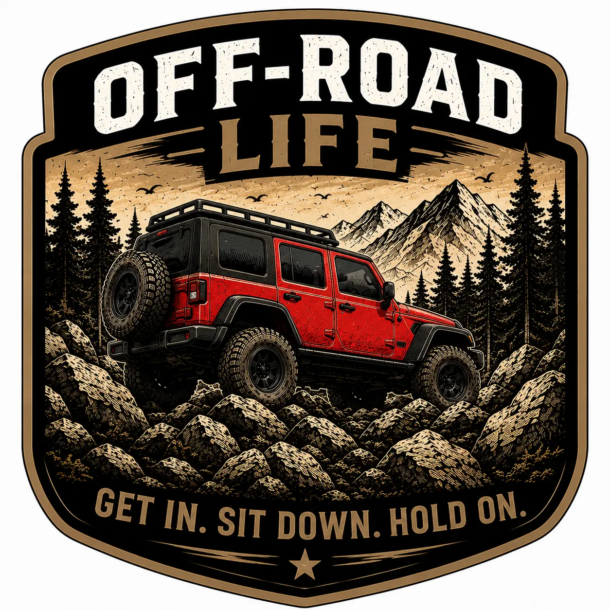Leave the Road, Take the Trails Premium Vinyl Decal | Off-Road Adventure 4x4 Sticker | Mountain Trail Graphic