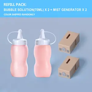 Two Pack 70ML Smoke Bubble Solution Refill with 2 Foggers – Kids-Safe Bubble Liquid for Smoke Bubble Wands, Creates Bigger & Longer-Lasting Bubbles (Bubble Wand Not Included)