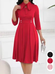 Spring Summer Women's Dress, Tie-Waist Elegant, St Patrick's Day Party, Wedding Season, Business Office Wear, Long Blue Dress