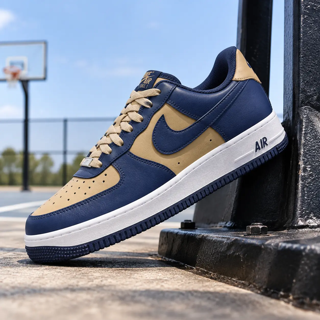 Nike Air Force 1 Low 07  Parachute Beige Obsidian Men's FJ4146-200 New Sneakers