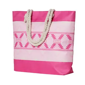Nu Trendz Polyester Expandable Waterproof Zippered Beach Tote Bag, Large Boho Style with Aztec-Southwestern Prints for Pool Vacations, Shopping
