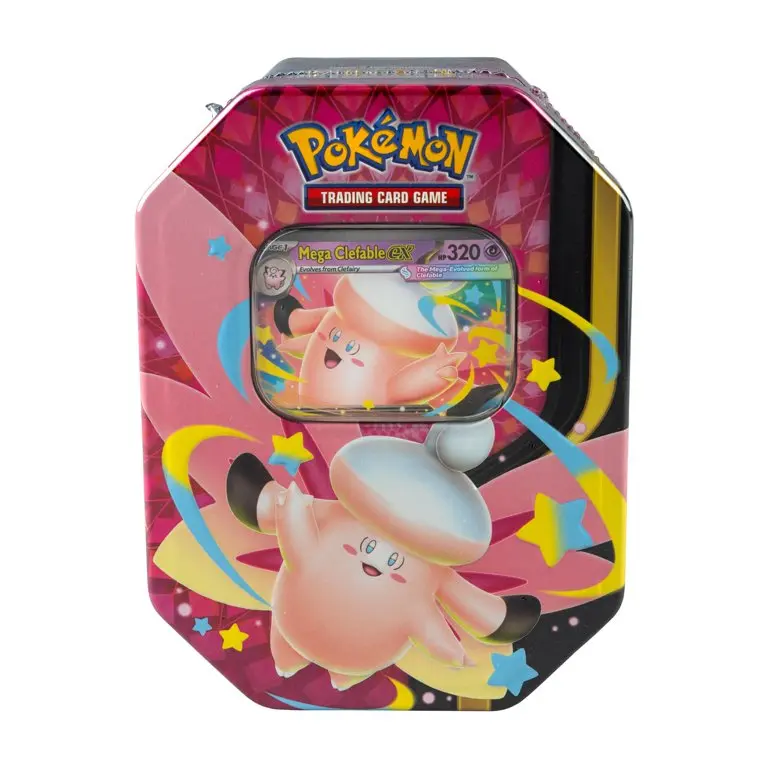 Pokémon TCG: Moonlit Tin - Clefable ex, Non-Sports Trading Card Collectible with Mega Evolution Feature