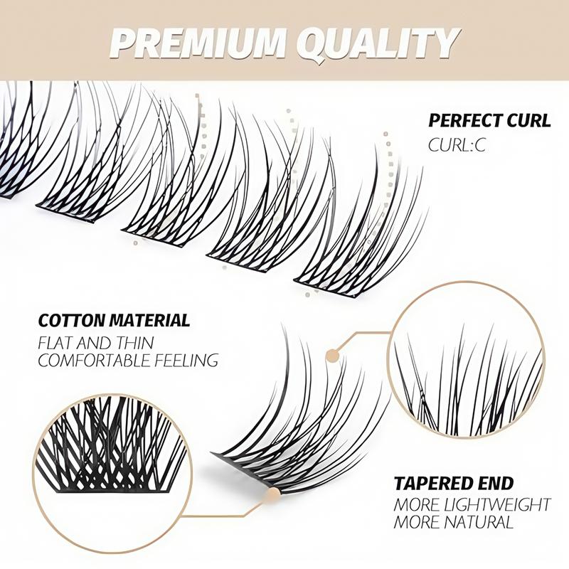Natural Lash Extension Kit - 168 Pcs Wispy Eyelash Extensions 9-12MM with Bond & Seal Lash Glue & Eyelash Extension Tweezers for DIY at Home Makeup Cosmetic Lightweight Clusters Beginner Romantic Valentine's Day Gifts【Valentine's Day gifts】For wife d