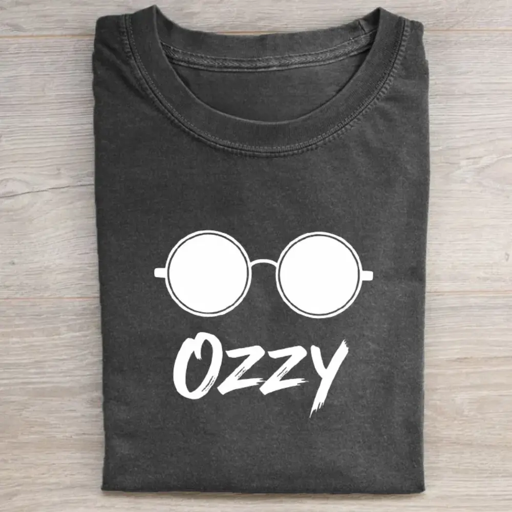 Ozzy Glasses Shirt, Rock Icon Minimalist Tribute Tee, Vintage 80s Music Art Tee, Gift for Fans, Crew Neck T-shirt, Trending T-shirt