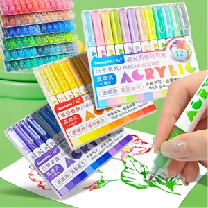 High Gloss Acrylic Markers,1mm  Bullet Nib Acrylic Paint Pens,Acrylic Drawing Markers,Acrylic Marker Set,Bright Colors,Big Capacity ink,Wide Range of Uses,For Rock Painting, Canvas, Wood, Glass, Ceramic, Fabric, Plastic, Egg, Art Painting Supplies Kit