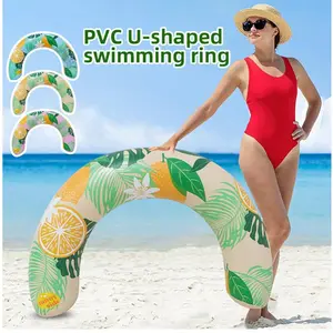 Fruit Print U-Shaped Inflatable Swim Ring, Summer Adult Inflatable Float & Swim Stick for Pool Parties and Entertainment Events