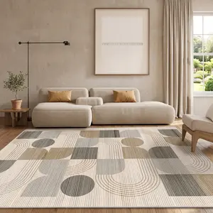 MUGORN Minimalist Abstract Geometric Rug - Non-slip Rubber Backing, Machine-Washable Pile, Indoor Modern Home Decor, Living Room Rug, Suitable for Homes with Pets, Soft Decoration, Comes with Four Anti-Slip Pads summerwins