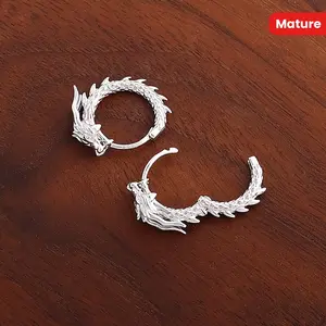 Luxury Dragon Stud Earrings for Men - Unique Ethnic Style, Copper Crafted, Perfect Gift for Him, Mature Style