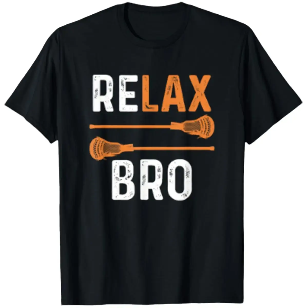 Men's Aesthetic Streetwear Vibe T-Shirt - Relax Bro Lacrosse Funny Slang Unisex Top, Tshirt, Sporty, Shortsleeve, Fabric
