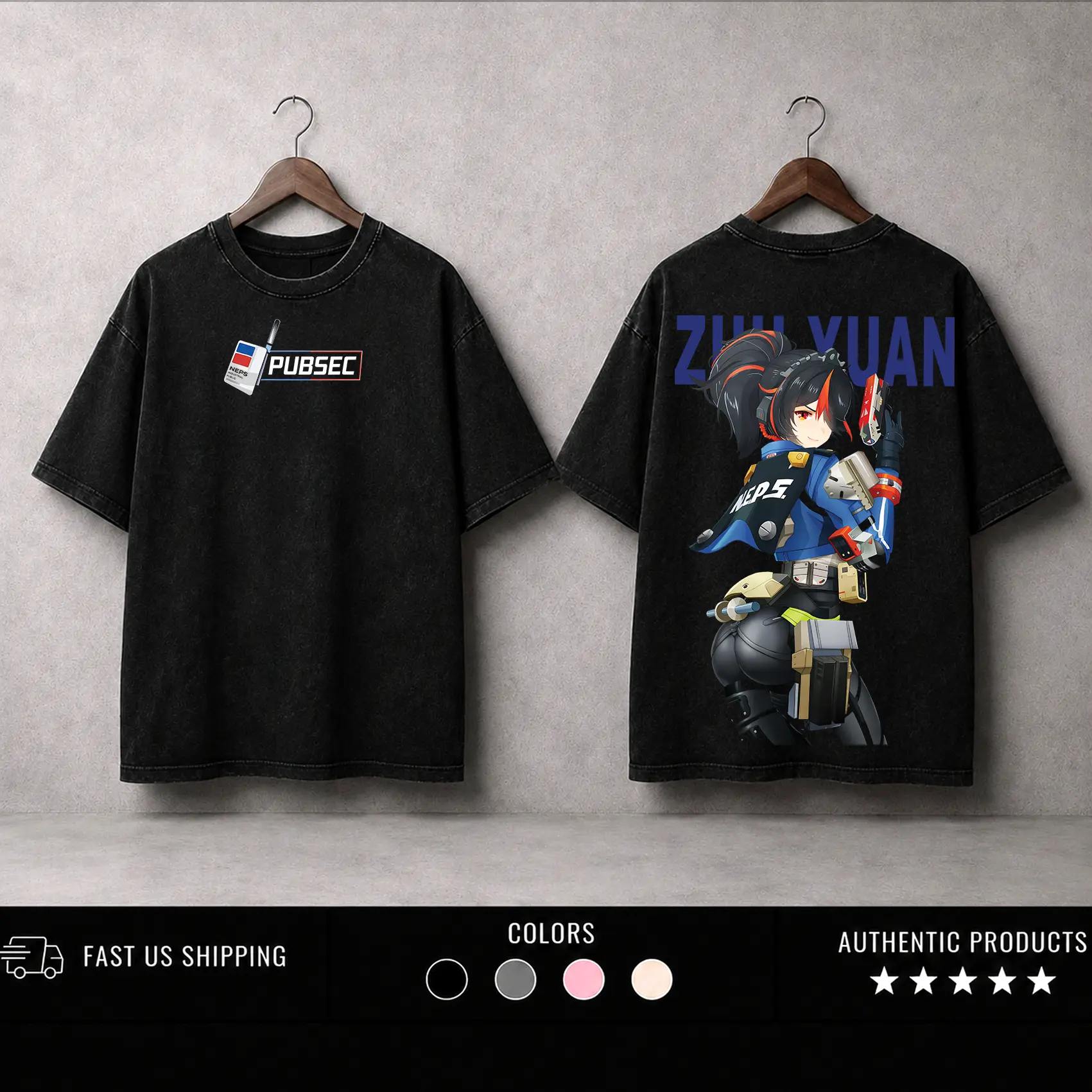 Zhu Yuan- Zenless Zone Zero Washed Tshirt, Sweatshirt, Hoodie ZZZ game Oversize 2 Sided Cotton unisex graphic Tshirt, game movie Tops graphic tee,