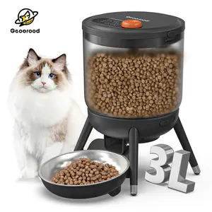 Geoorood 3L Pet Feeder with Adjustable Bowl for Cats and Dogs - Large Capacity Dry Food Dispenser for Daily Use