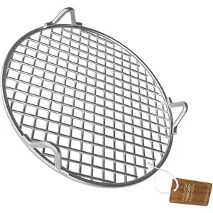 10.4 Inches(265mm) Round 304 Stainless Steel Barbecue Cooking Grate with Legs, Baking Rack for Outdoor Grilling Baking