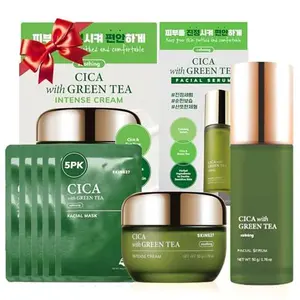SKIN627 Full Skincare Routine Kit for Female Daily Care - Korean Hydrate Serum, Moisture Moisturizer, 5PK Cica Comfort Hydrating Mask for Dry Skin