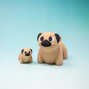 Pocket Pal Flexi Pug Articulated Fidget Animal - Adorable Pug Design, Lightweight & Portable, Available in Mini & Large Sizes, Fun Sensory Figurine