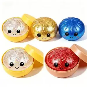 （4PCS） 2026 New Version: Glitter Dumpling Toys (with packaging box) — stress-relief tactile toys, mysterious glitter dumplings, soft glutinous rice toys, stress-relief clay squeeze balls, Mother’s Day/Father’s Day gift dumpling blind box