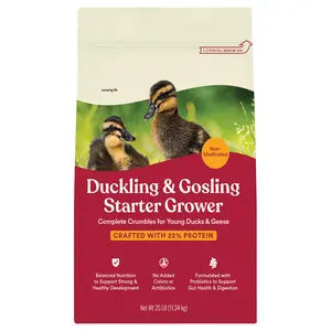 25LB Duck Starter Grower Crumble – Non-Medicated Feed for Ducklings, Balanced Nutrition & Digestion Support