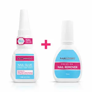 Nailmingo Ultra Strong Nail Glue + Remover Bundle for Press On Nails