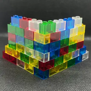 150pcs Small Particles Bricks Transparent Clear Brick 1x2 Building Block Classic Bulk Parts 3004 Accessories Toys for Children
