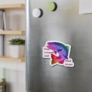 Rainbow Trout Fish Around and Find Out FAFO Die-Cut Magnets Funny Rainbow Trout Fish Fishing Men Gift Woman Fisher Fisherman, Fishing Magnets, Rainbow Trout Magnet, Refrigerator