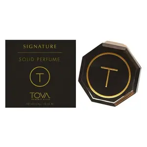 Tova Signature Solid Perfume Ladies Compact 2.4 Grams - Ethical Cruelty-Free Luxury with Bergamot Jasmine Lavender Sandalwood & Musk Notes