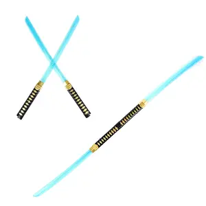 2 Handle LED Saber Light Up Ninja Toy Sword Saber with Sound Light up Toy for Kids Safe and Fun Play Perfect for Costumes & Parties