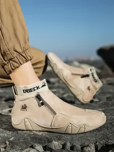 Men's Side Zipper Microfiber Leather Boots, Casual Comfortable Ankle Boots for Daily Wear, Fashion Shoes for Party, Daily Clothing Decor for Men