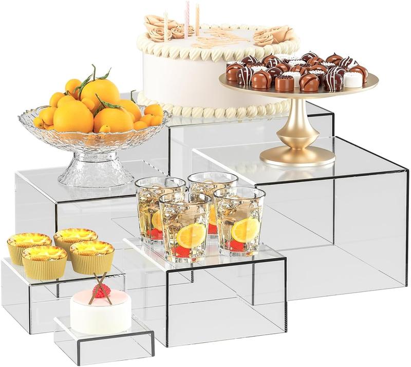 6 count Clear Boxes for Display as Buffet Risers and Stands, Display ...