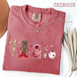 Comfort Colors Fairy Tale Valentine Graphic Tee, Tale as Old as Time Shirt, Girly Aesthetic Girls Trip Tee Love Outfit Womenswear Cotton