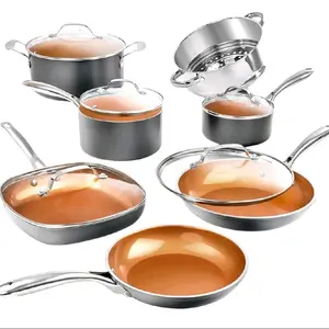 12Pc Pots and Pans Set Non Stick Induction, Ceramic Cookware Set, Nonstick, Nontoxic, Oven & Dishwasher Safe