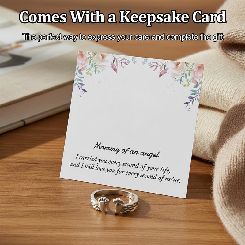 SGGUI Adjustable Angel Wing Loss Son/Daughter Mommy of an Angel Memorial Jewelry Sympathy Gift for Women Mom