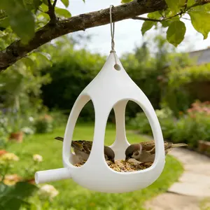 Compact Bird Feeder, Spherical Design, Water-Resistant, Drainage Hole, Ideal for Small Birds, Garden, Outdoor Use, Wildlife Feeders