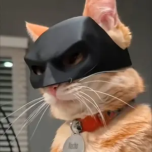 Prank Funny Black Bat/White Styling Pet Cat Photo Mask, Easter Halloween Masquerade Party Pet Supplies