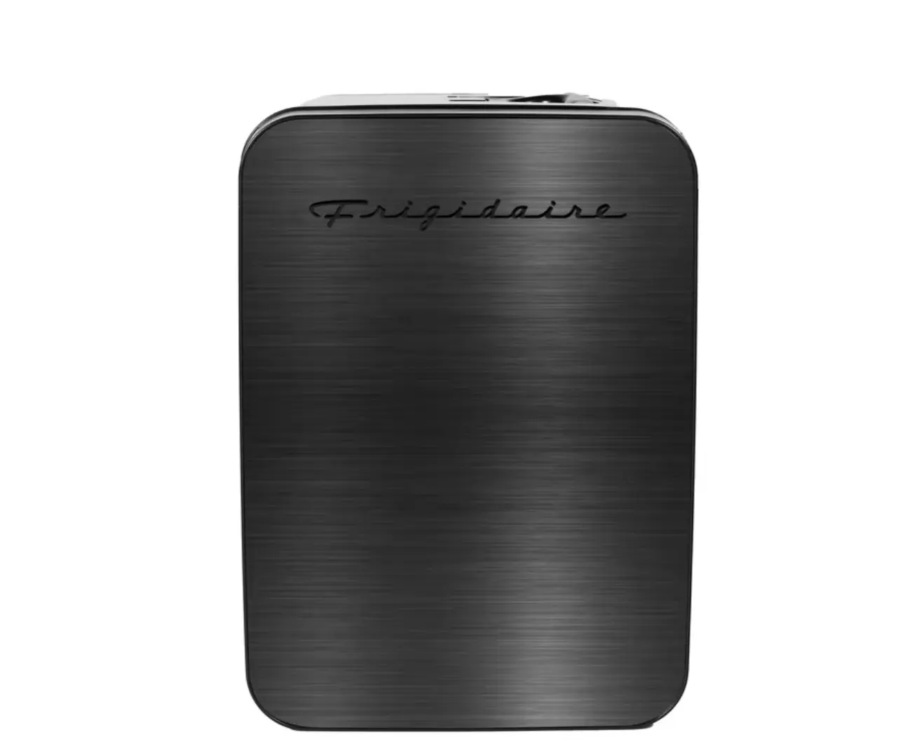 Retro 10L Mini Personal Refrigerator, 15-Can Capacity Mini Fridge for Beverages and Skincare, Black Stainless Steel