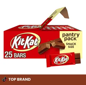 KIT KAT Milk Chocolate Wafer Snack Size, Candy Pantry Pack, Halloween Candy, 12.25 oz (25 Pieces)