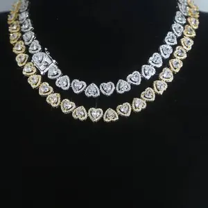 Heart Cluster Tennis Chain Choker Necklace