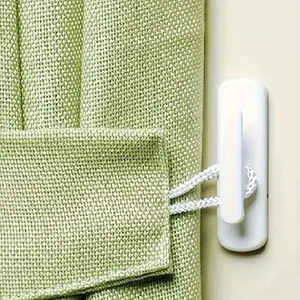 Classic Style Plastic Curtain Holdback Hooks - Self-Adhesive Wall Hooks for Curtains and Room Accessories