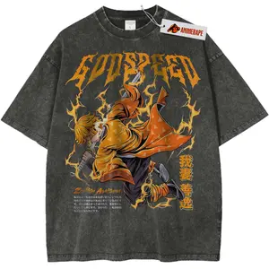 Demon Slayer Zenitsu Agatsuma Vintage T-Shirt, Anime Tee for Fans, Unisex S-5XL Graphic Band Tee
