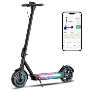 Electric Scooter 600W RGB Lights Adults Scooter 10" Tires, Max 25 Mph E Scooter, 35Miles Range, Electric Scooter with APP Control and Dual Braking System