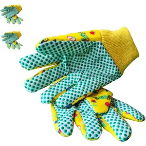 PROMEDIX P Kids Garden Gloves 3-6 Years Old Children Gardening Gloves Cotton Comfortable Bright Color, 2- Pair Pack PROMEDIX P