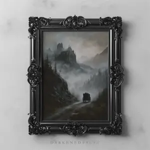 Moody Wall Art, Nosferatu Gothic Printable Vampire Dark Fantasy Woodland Dark Academia Home Decor, Dracula Castle Wall Art, Room Decor, Unframed