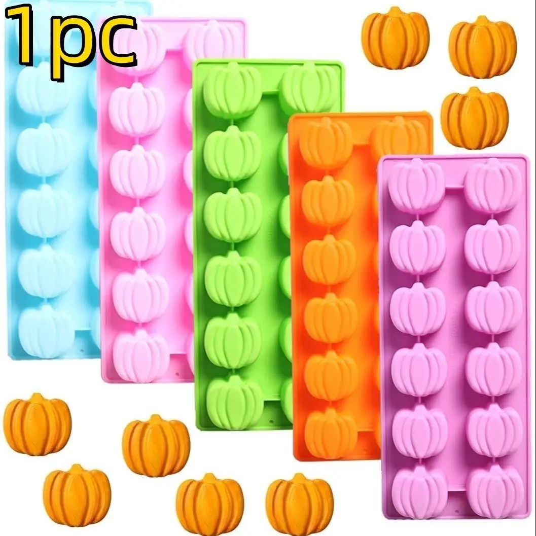 Halloween Pumpkin Ice Cube Tray Mold, Silicone Chocolate Mould, DIY Baking Jelly Pudding Mold, 1 Piece, 12 Cavities, Silicone Baking Molds
