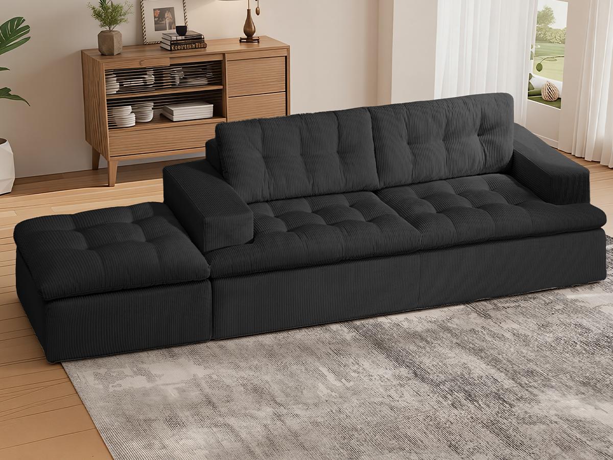 85'' Sofa Bed Cloud Couch Corduroy Upholstered Sectional Convertible Multi-Functional Floor Sofa for Living Room & Apartment Furniture, No Assembly 85'' Sofa Bed Cloud Couch Corduroy Upholstered Sectional Convertible Multi-Functional Floor Sofa for Living Room & Apartment Furniture, No Assembly