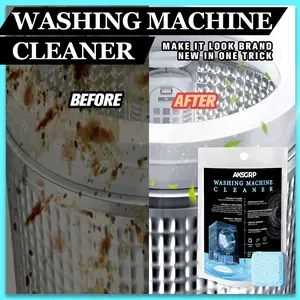 Washing Machine Cleaner Tablets, Effervescent Cleaning Sheets, Rust Removal & Stain Remover, Strong Disinfectant, Safe for Drum Washers