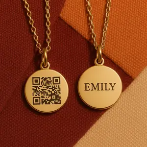 Dose of Love Personalized Necklace with QR Code - Stainless Steel, Unisex, Unique Memory-Themed Jewelry for Birthdays, Weddings, and Special Occasions