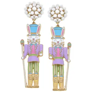 Canvas Nutcracker Bunny Earrings